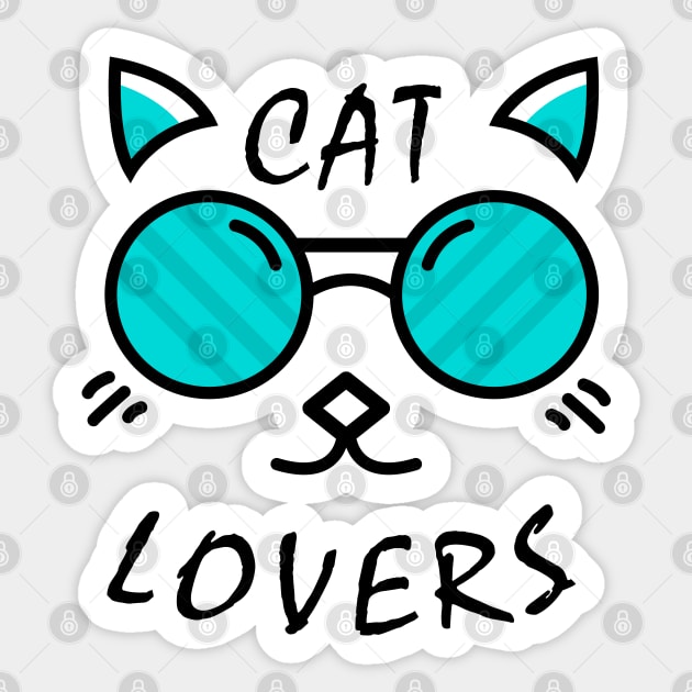 Funny Cat Wearing Glasses Sticker by Muzaffar Graphics